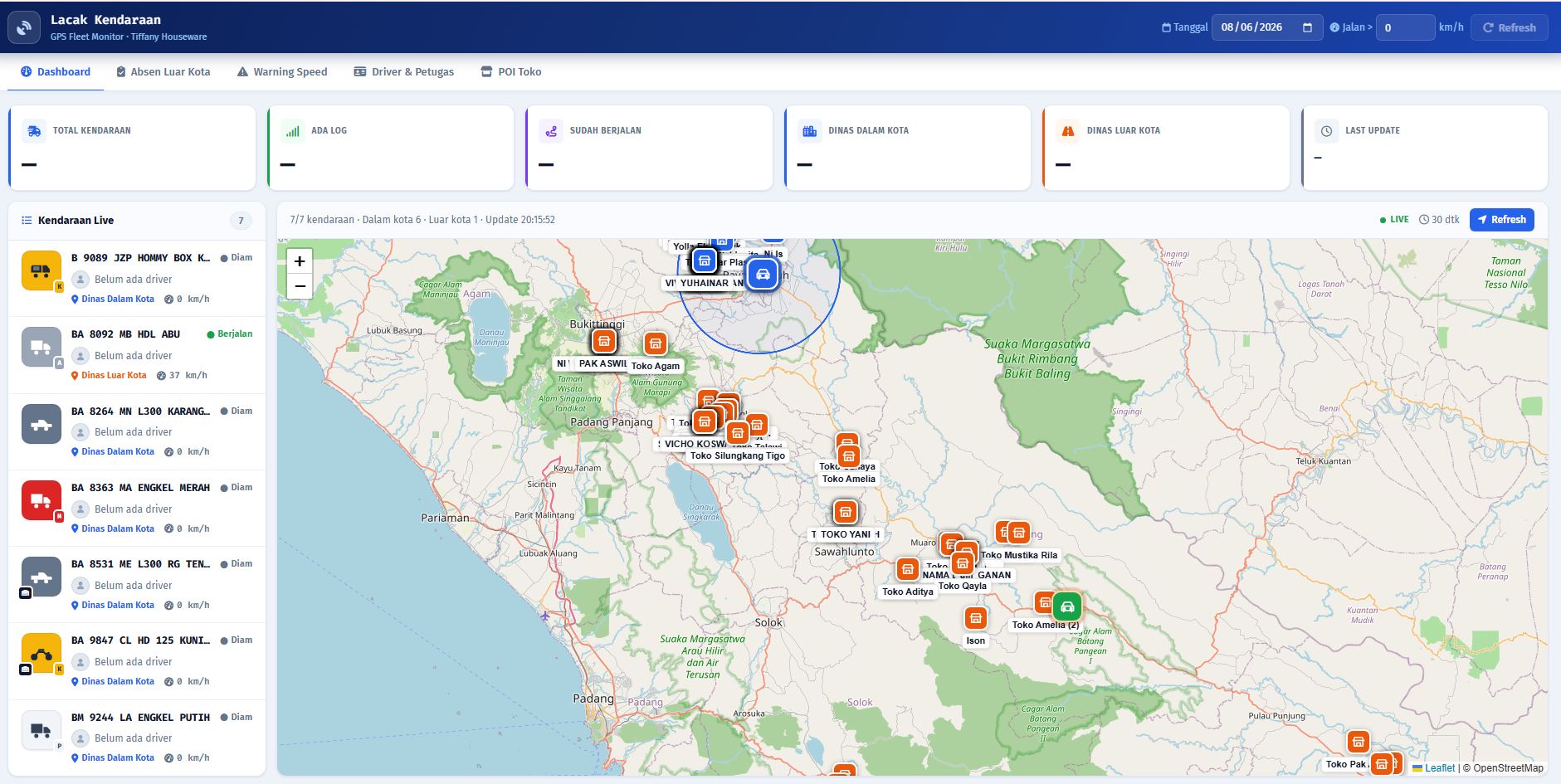 Lacak Kendaraan — GPS fleet monitor real-time